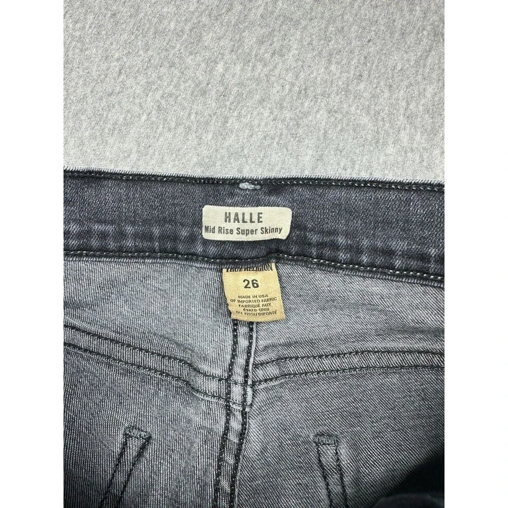 True Religion‎ Womens HALLE Skinny Jeans Size 26 Black Mid Rise